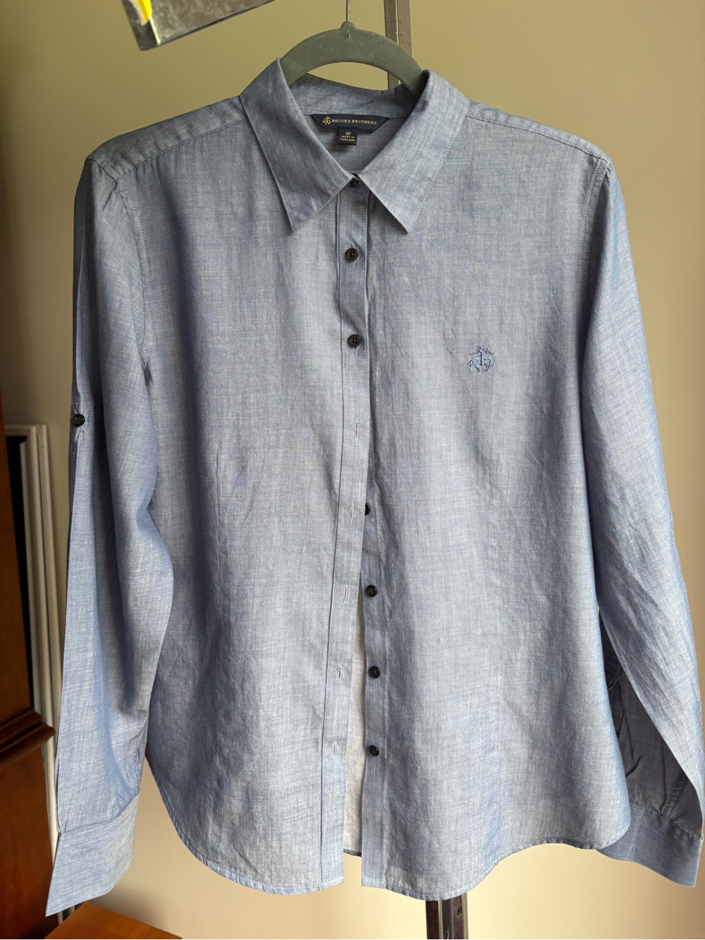 Brooks Brothers Light Blue Chambray Button-Up Blouse